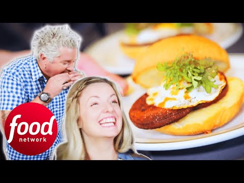 "Sunny-Side Up?" Guy and Damaris Phillips Can't Seem To Agree | Diners Drive-Ins & Dives