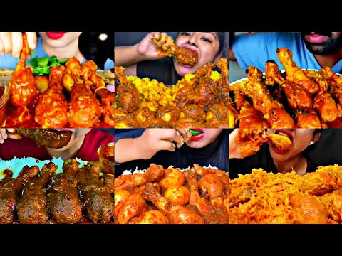 ASMR EATING SPICY CHICKEN CURRY, EGG CURRY, BIRYANI | BEST INDIAN FOOD MUKBANG |Foodie India|