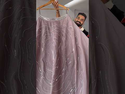 Beautiful Pastel Peach color Designer Bids Embroidery work Lehenga choli for Wedding Function