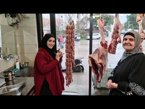 أنا و حماتي نزلنا عند اللحام 🥩 أخيرا عملنا النقانق 🌭