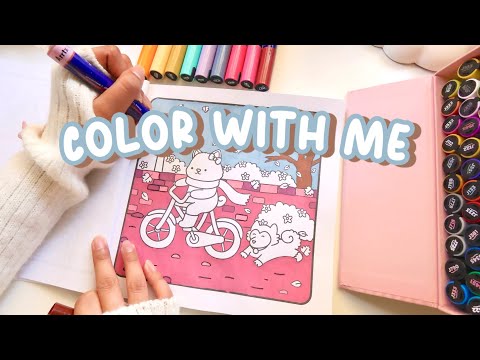 COLOR WITH ME 🥨 kiky's coloring book • arrtx simptap acrylic markers