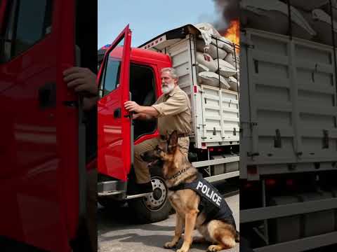 Brave K9 Spots Truck Fire, Alerts Driver Immediately! #dog #animals #rescue
