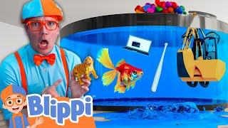 Blippi Plays GIANT SINK Or FLOAT | Blippi and Meekah Best Friend Adventures | Educational Videos