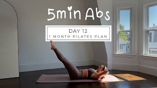 DAY 12 - 1 MONTH PILATES PLAN // 5MIN express toned abs & waist || madeleineabeid