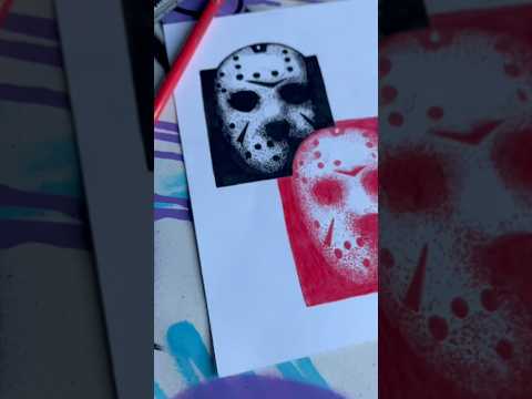 🎨 Jason Voorhees – Street Art Vendredi 13 en Pointillé 🔪 #JasonVoorhees #Vendredi13 #HorrorArt