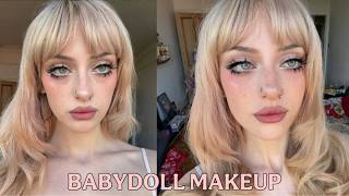 "babydoll" makeup (trying anime lashes)