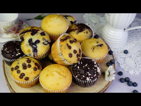 MUFFIN morbidi e soffici in 6 varianti CON 1 SOLO IMPASTO ❗️super gustosi in 5 minuti