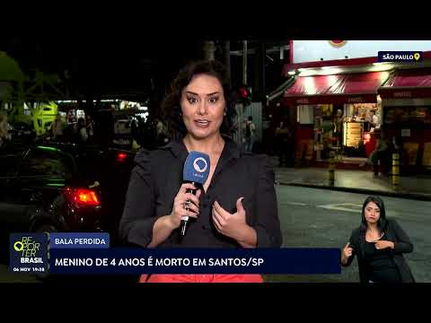 Menino de 4 anos é morto por bala perdida em Santos, litoral de São Paulo