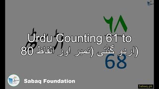 Urdu Counting 61 to 80 اردو گنتی (نمبر اور الفاظ)