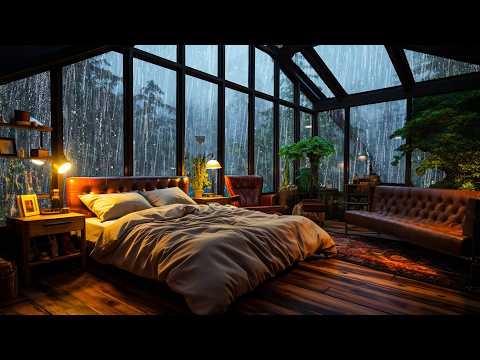 Number 1 Rain Sounds to Fall Asleep Fast - Strong Rainstorm on Window Intense Thunder at Night
