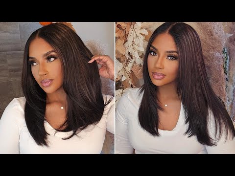 SALON-QUALITY! The Perfect Highlighted 90s BOB! Glueless Brown Silky-Straight ft. RPGHair