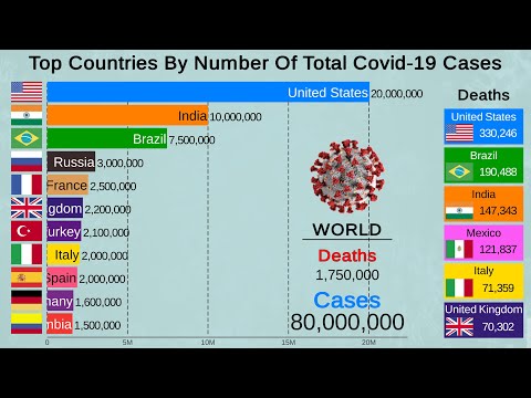 Top 20 Countries by Coronavirus Cases (Covid-19: 2020-2021)