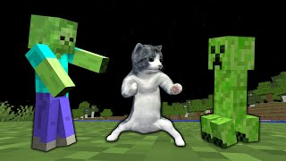 Cat in Minecraft game world