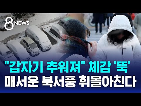 "갑자기 추워져" 체감 '뚝'…매서운 북서풍 휘몰아친다 / SBS 8뉴스