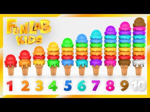 Learn the colors and numbers with ice cream for children Toddlers Kids | Learn with food