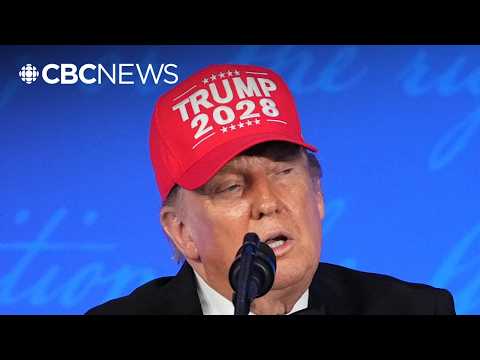 Trump dons TRUMP 2028 hat, mocks media at rescheduled correspondents’ dinner