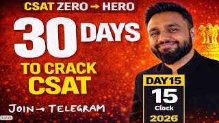 DAY 15 | CLOCK  | Reasoning | 30 DAYS CSAT PROGRAMME | FREE on YouTube | Zero to Hero |