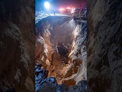 Drone Captures Movement From Sinkhole Hours After Collapse
