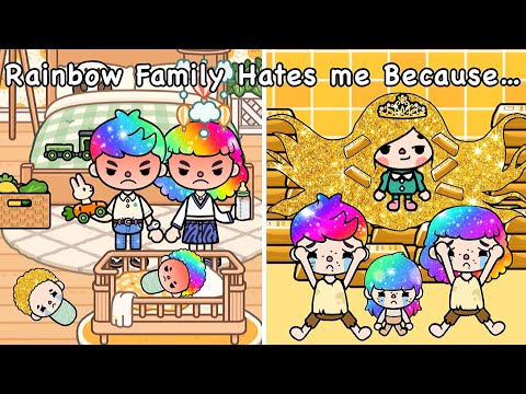 Rainbow Family Hates Me Because Of My Golden Hair 😭💔😏 | Toca Life Story | Sad Story | Toca Boca