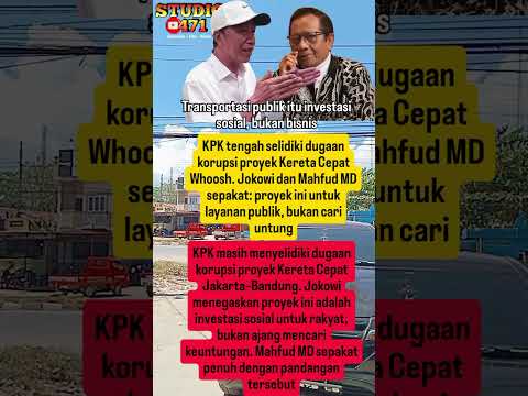 Jokowi & Mahfud Kompak Soal Proyek Whoosh!#mahfudmd #jokowi #keretacepat #whoosh