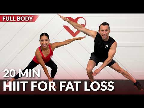 20 Min HIIT Workout for Fat Loss with Weights - Full Body Dumbbell Workout at Home No Jumping Repeat