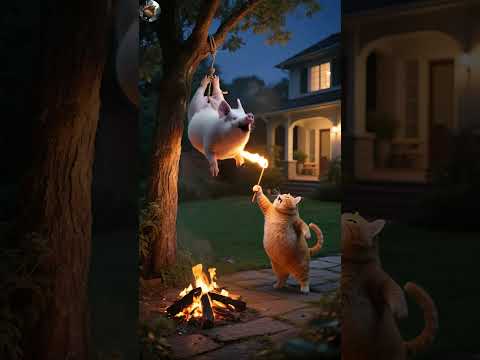Girl Finds Pig, Bath Accident Turns Into Dark Twist with Cat #funny #petsunited #animation #pets