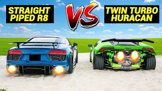 TWIN TURBO LAMBORGHINI CHALLENGED ME TO A REV BATTLE... (TOO LOUD)
