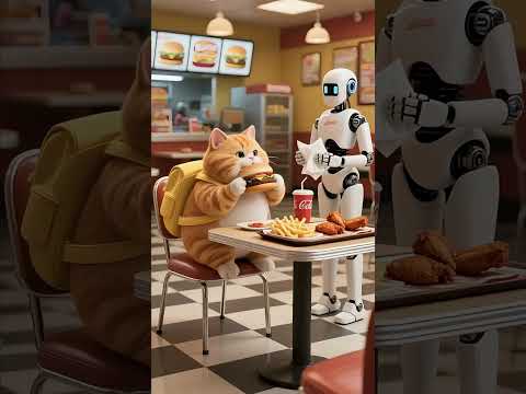 THE ROBOAT TAKE CARE THE FAT ORANGE CAT !#balloons #cat #funny #animals #cartoon