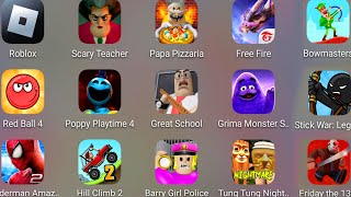 Tung Tung Nightmare,Poppy Playtime Chapter 4,Grimace Monster Scary,Roblox,Barry's Police Girl.......