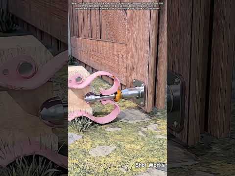 <strong>스프링</strong> 클립과 금속 핀으로 문을 안전하게 고정하는 방법 #worker #process #doorcatch #mechanism #animation