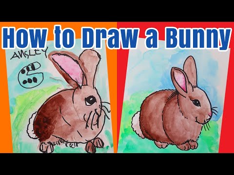 How to Draw a Bunny Rabbit - Tutorial for Kids