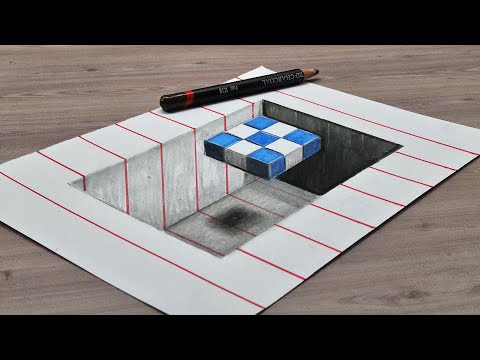 3d drawing illusion on paper for beginners