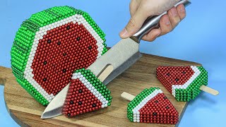 Watermelon 🍉🍉|  WATERMELON CREAM from Magnetic Balls | Stop Motion Cooking Video