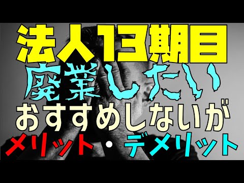 株式会社廃業したい 法人成り13年目 法人はおすすめしない メリット デメリット