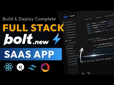 🚀 Bolt.New Clone with Next.js, React, TailwindCSS & AI - Full Stack SAAS App Tutorial | Convex