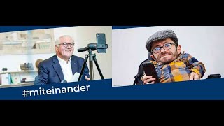 Bundespräsident Frank-Walter Steinmeier im Gespräch mit Raul Krauthausen bei Instagram