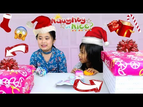 Naughty vs Nice Christmas Present Challenge | Lol Surprise Doll Slap Bracelet, Squishy
