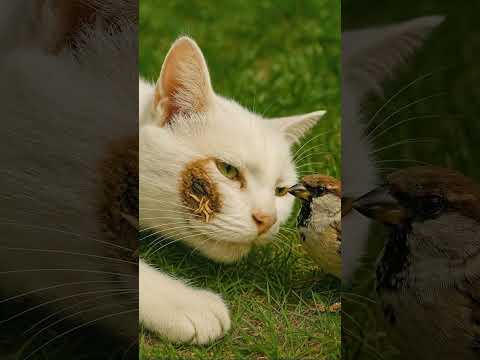 From pain to love: the story of the cat and the bird#FromPainToLove #AnimalStory #ViralShorts