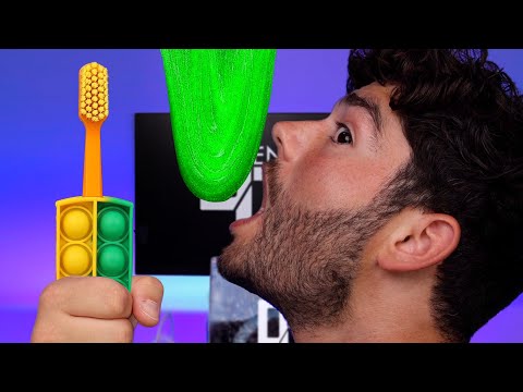DIY Edible Slime vs ASMR Toothbrushes !?
