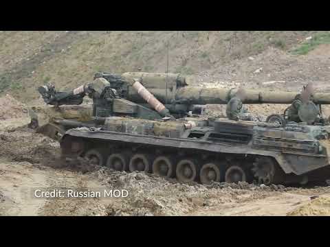 Russia army uses in Ukraine modernized 2S7M Malka 203mm most powerful mobile gun system in the world
