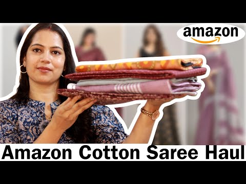 I bought सस्ती Cotton Sarees From Amazon | Amazon Cotton Saree Review haul|TipsToTop By Shalini