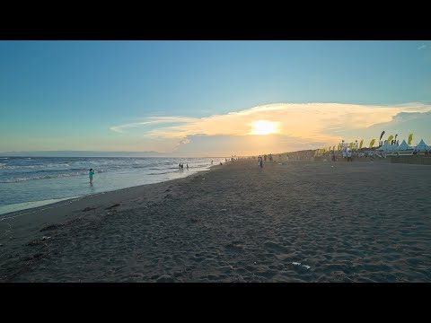 Seashore town and beach walk - Kugenuma and Katase-nishinuma beaches, Japan 2025 • 4K