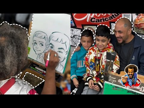 Out with the boys! Funny caricature!