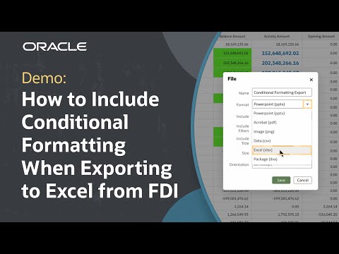 How to Include Conditional Formatting When Exporting to Excel in FDI