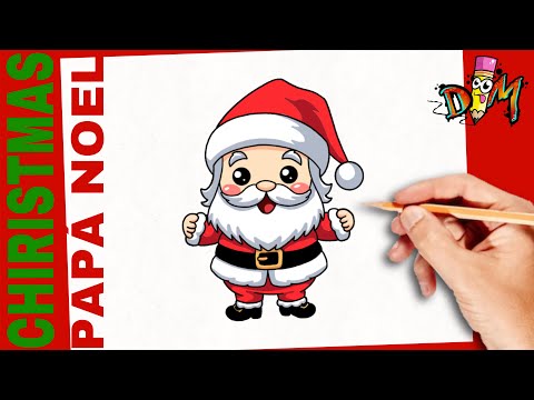 COMO DIBUJAR a  PAPA NOEL KAWAII | FÁCIL | PASO A PASO