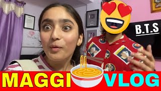 🍜 MAGGI AUR MASTI 😍 || B.T.S - BHAI BEHAN aur MAGGI 😂 ||  PREM BHATI VLOG