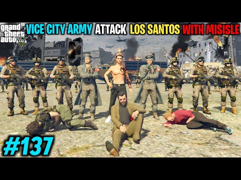 VICE CITY ATTACK LOS SANTOS WITH 1000 BALLISTIC MISSILE| GTA V GAMEPLAY #137