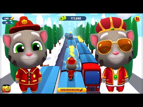 Talking Tom Gold Run Gameplay Android - Unlock King Tom vs Fireman Tom Christmas 2023