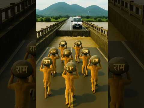 Monkeys made path for ambulance with  divine stones . #monkey #shorts