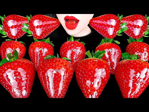 ASMR 대왕 딸기 탕후루, 생크림 먹방  GIANT STRAWBERRY TANGHULU, WHIPPED CREAM, CANDIED FRUITS MUKBANG EATING